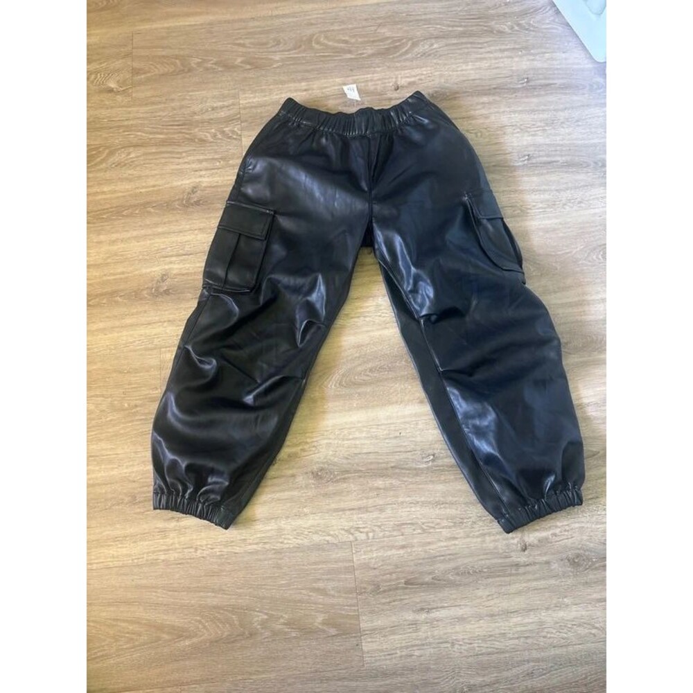 Gap girls faux leather joggers